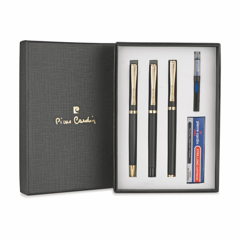 Pierre Cardin Golden Eye Gift Set | Premium Combo of Fountain Pen, Roller Pen & Ball Pen