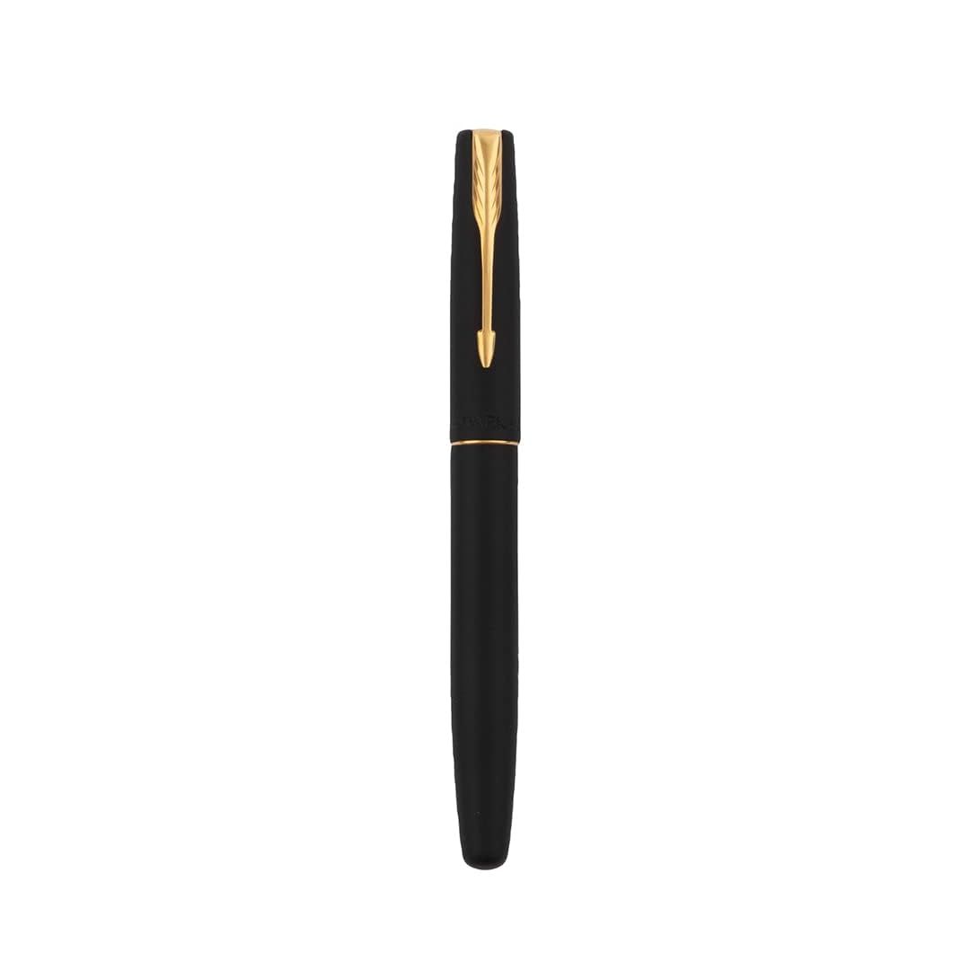 Parker Frontier Matte Black Gold Trim Roller Ball Pen
