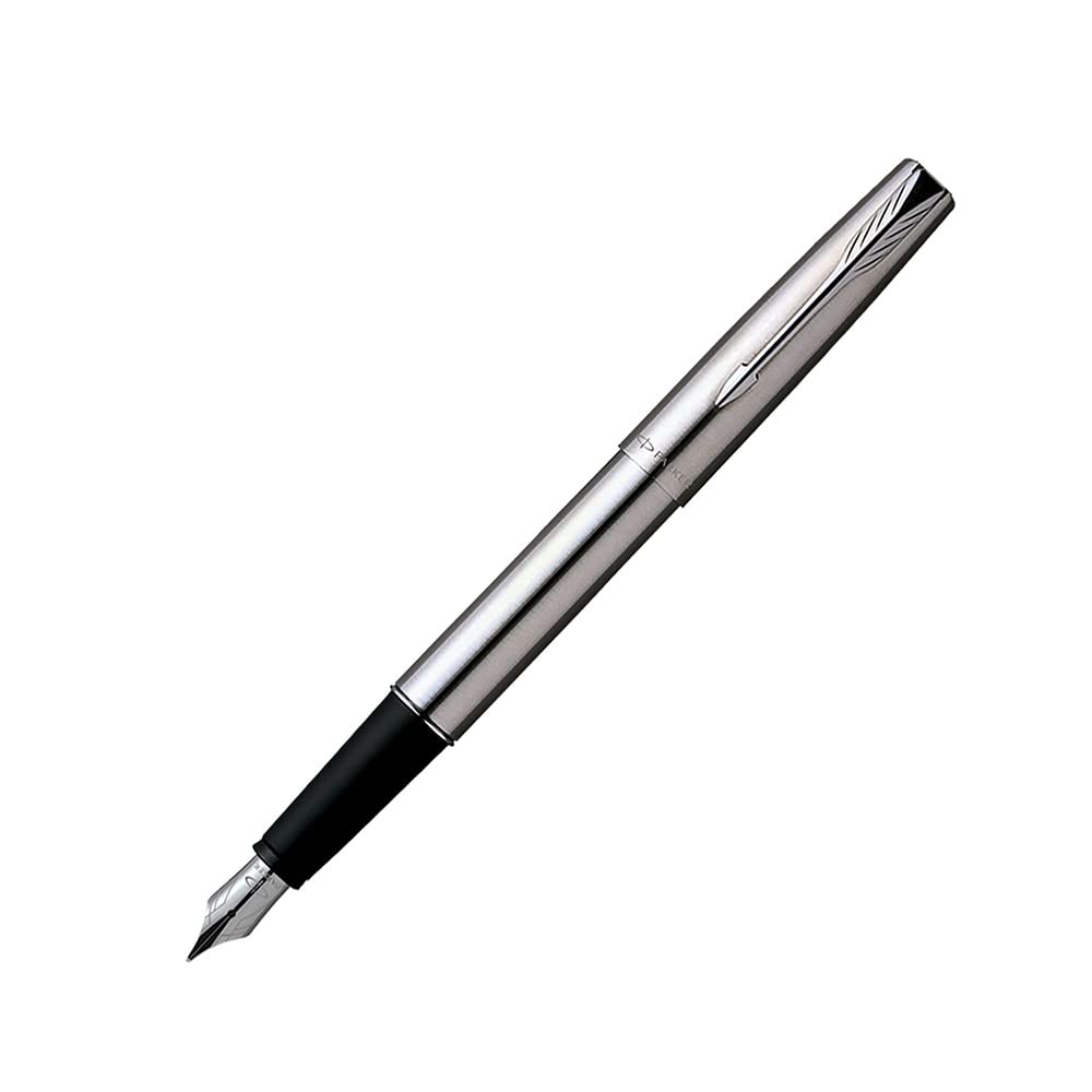 Parker Frontier Stainless Steel Fountain Pen with Chrome Trim