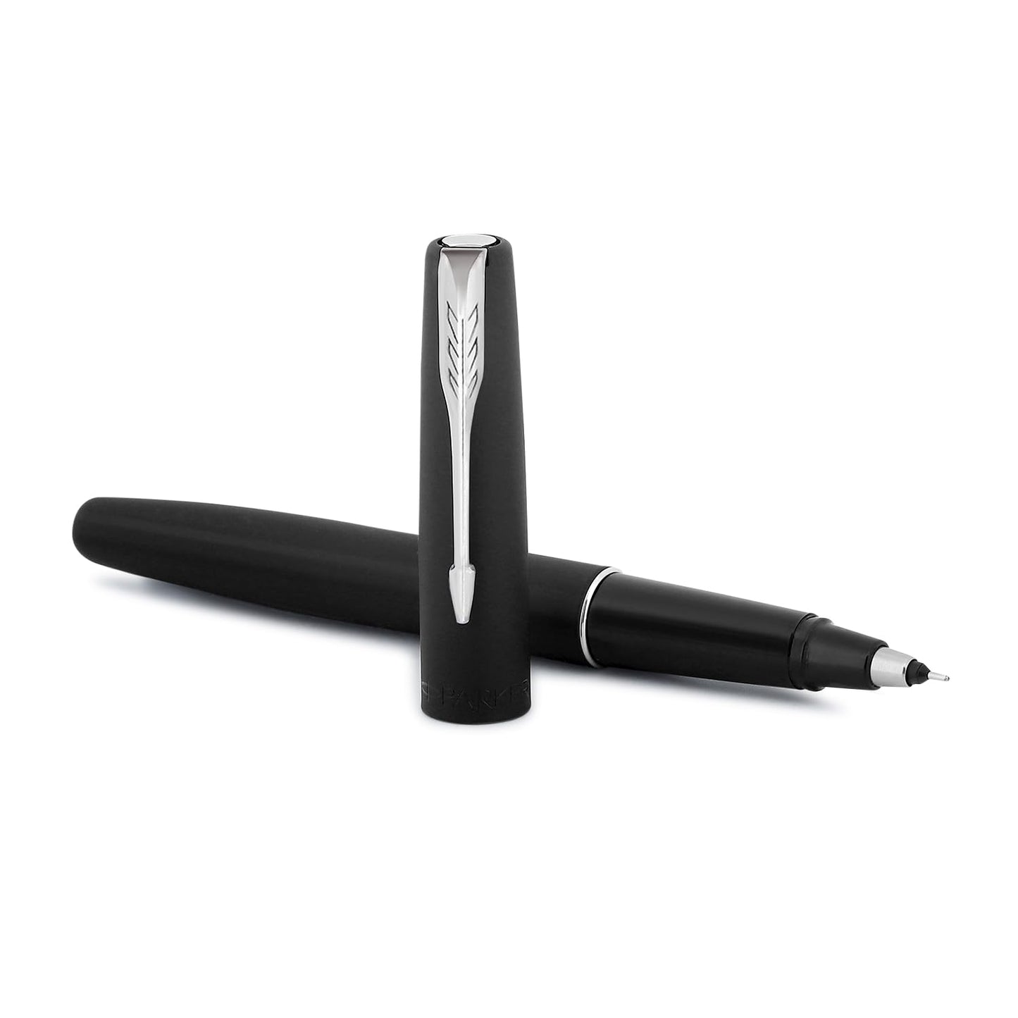 Parker Frontier Matte Black Chrome Trim Roller Ball Pen