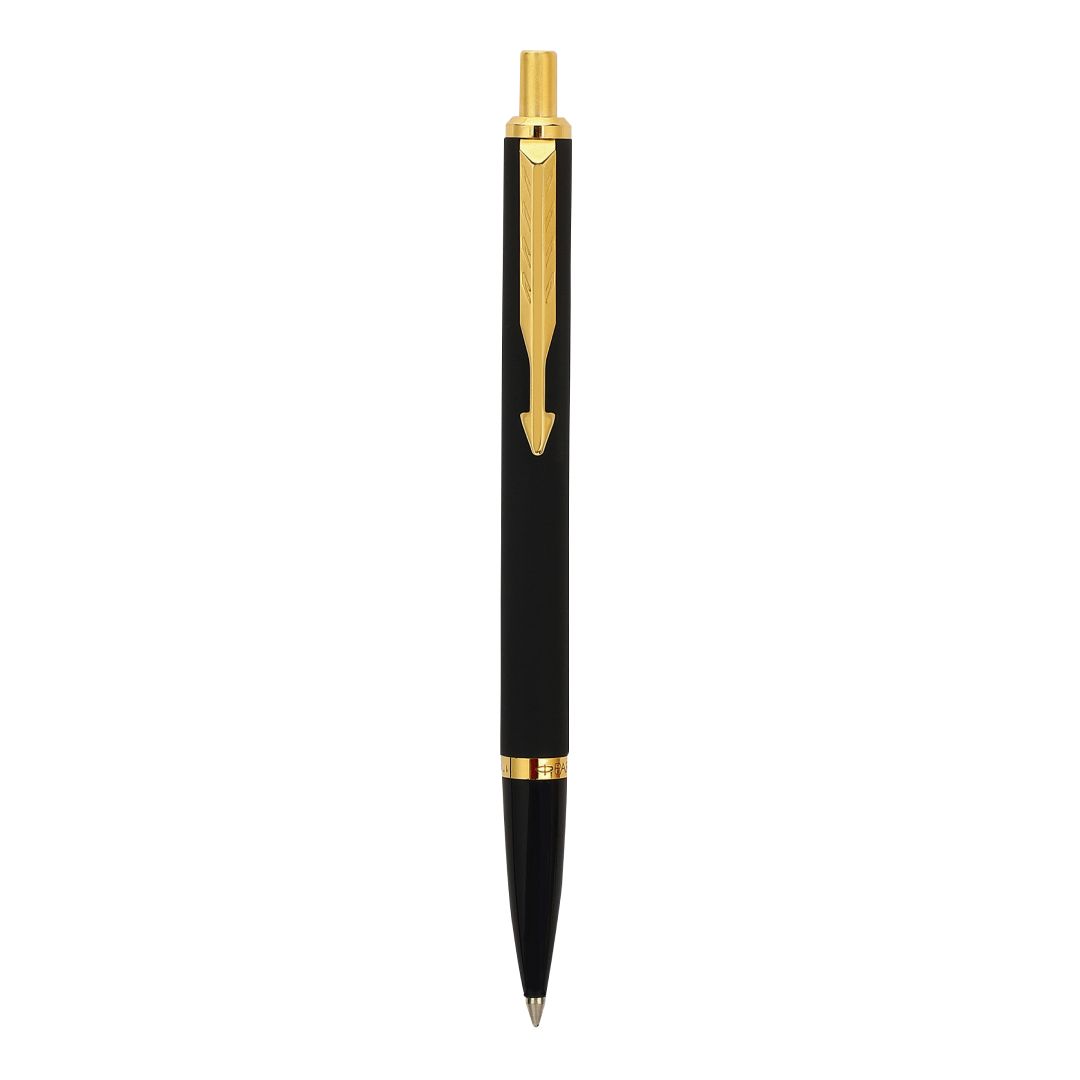 Parker Latitude Matte Black Gold Trim Ball Pen