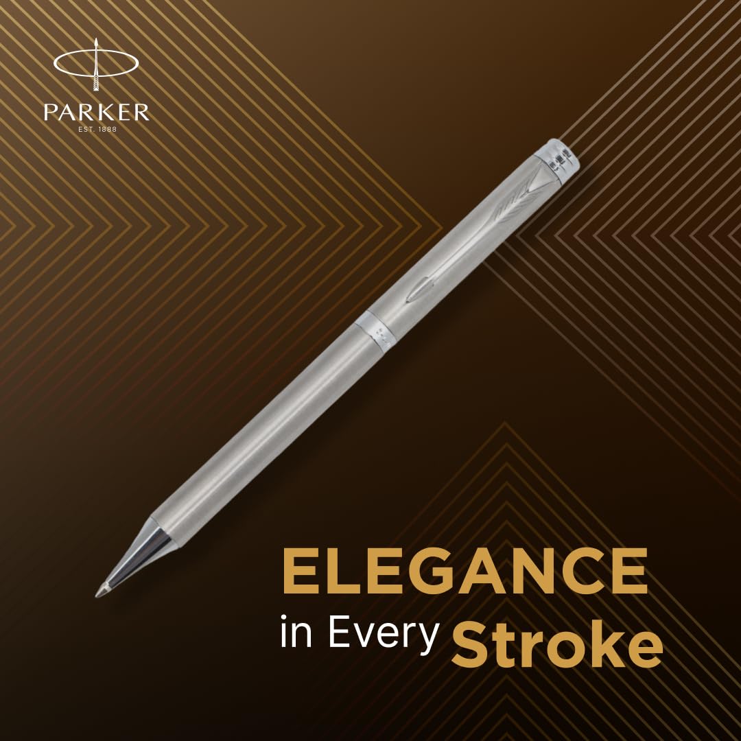 Parker Folio Stainless Steel Chrome Trim Ball Pen