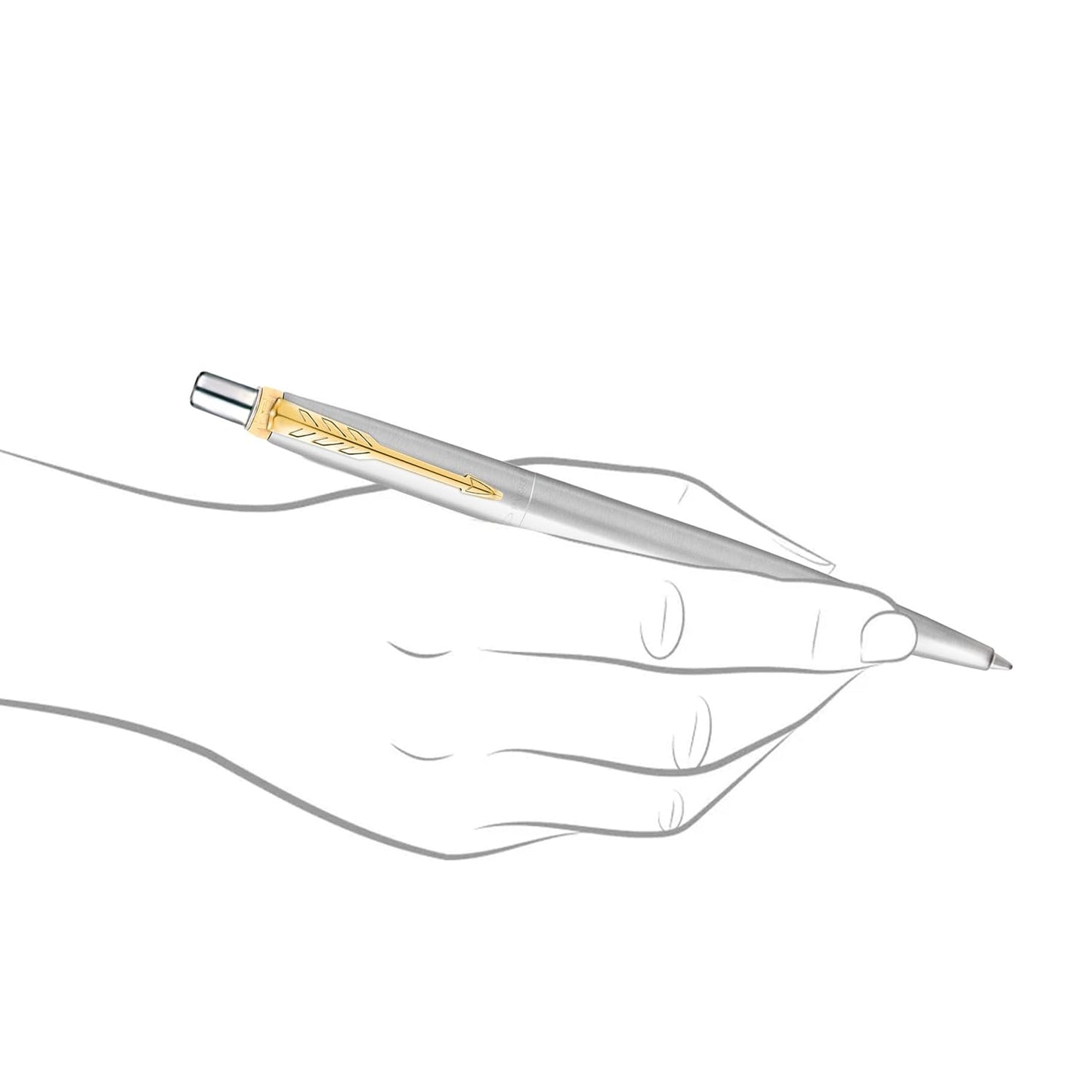 Parker Jotter Stainless Steel Gold Trim Ball Pen