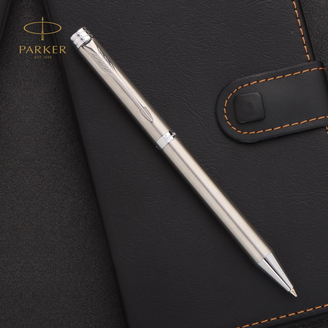 Parker Folio Stainless Steel Chrome Trim Ball Pen