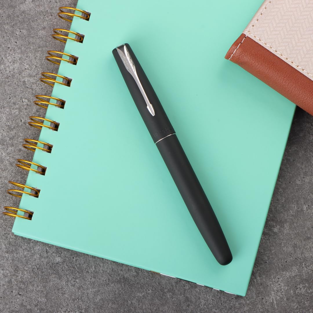 Parker Frontier Matte Black Chrome Trim Fountain Pen