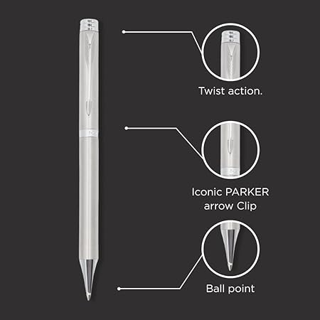 Parker Folio Stainless Steel Chrome Trim Ball Pen
