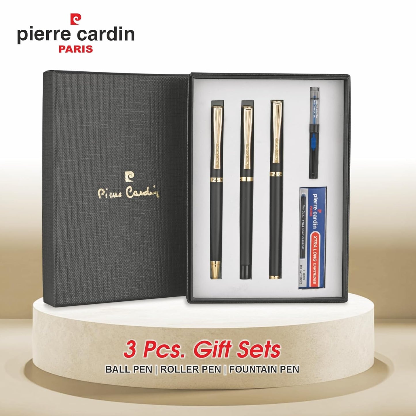 Pierre Cardin Golden Eye Gift Set | Premium Combo of Fountain Pen, Roller Pen & Ball Pen