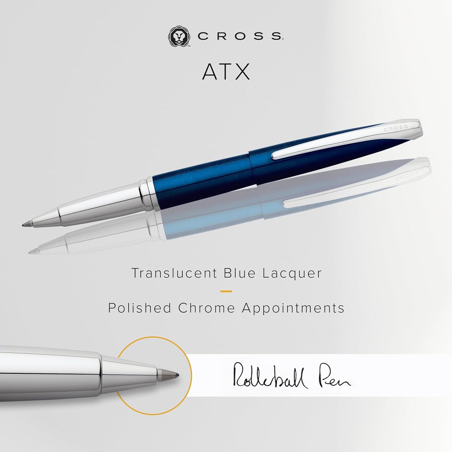 Cross ATX Translucent Blue Lacquer CT Rollerball Pen