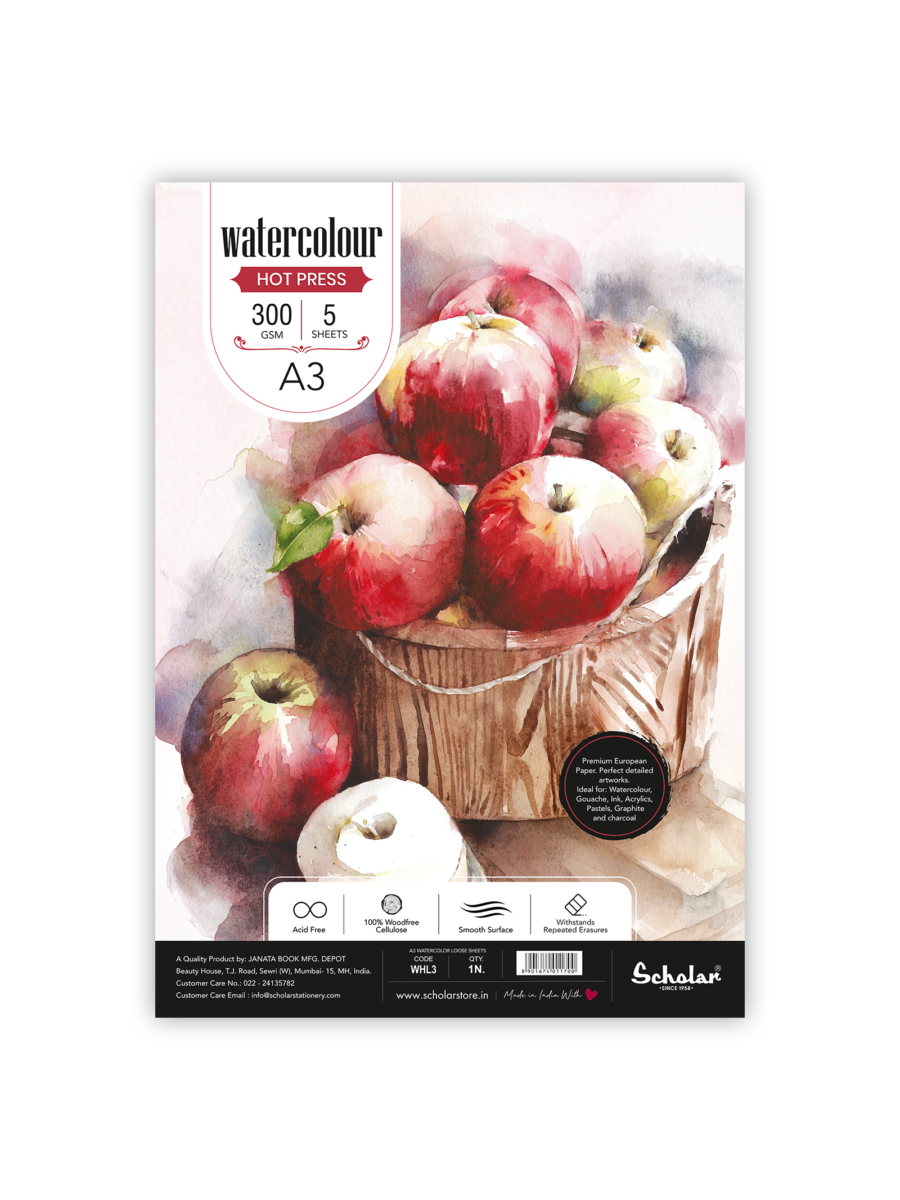 Watercolour Hot Pressed Paper Loose Sheets