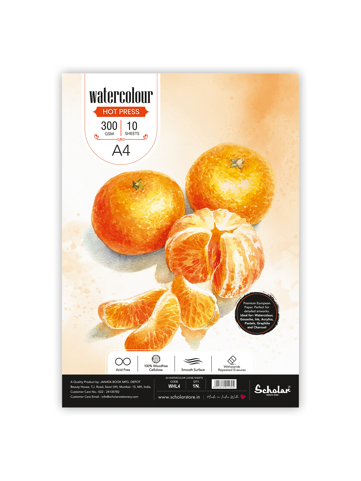 Watercolour Hot Pressed Paper Loose Sheets