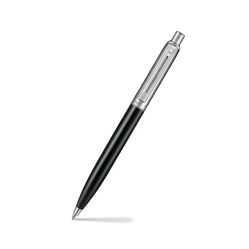 Sheaffer Sentinel Metal 332 Ballpoint Pen – Glossy Black with Brushed Chrome Cap & Chrome-Plated Trim