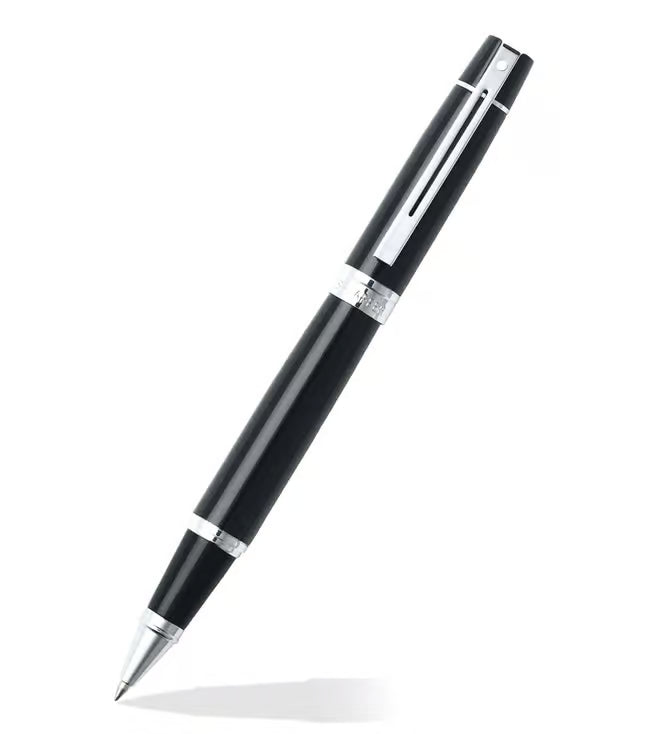 9312 Gift 300 Rollerball Pen - Glossy Black with Chrome Plated Trim