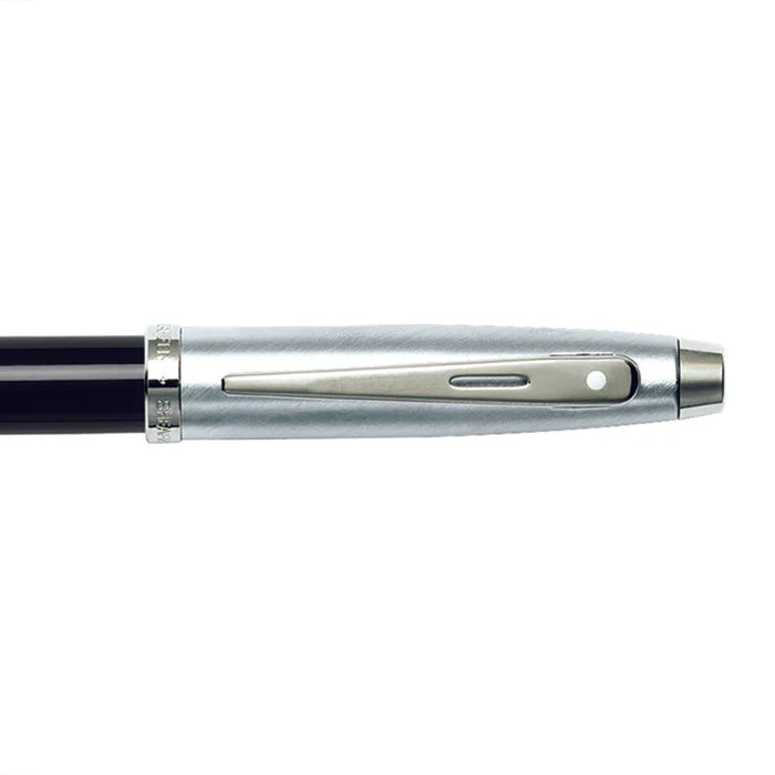 Sheaffer 100 Black and Chrome Fountain Pen With Chrome Trims