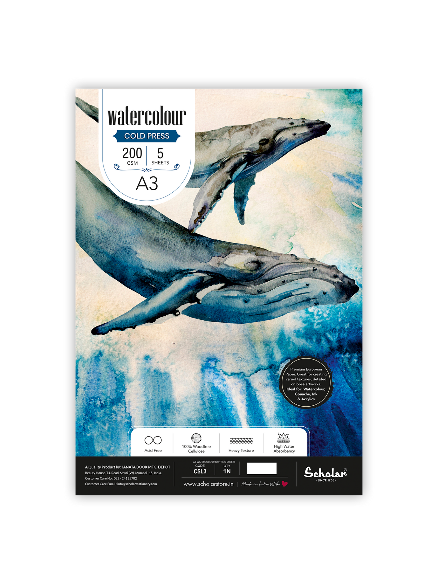 Watercolour Cold Pressed Paper Loose Sheets