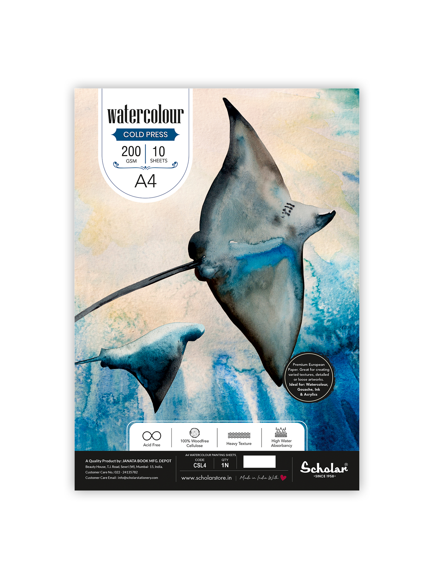 Watercolour Cold Pressed Paper Loose Sheets