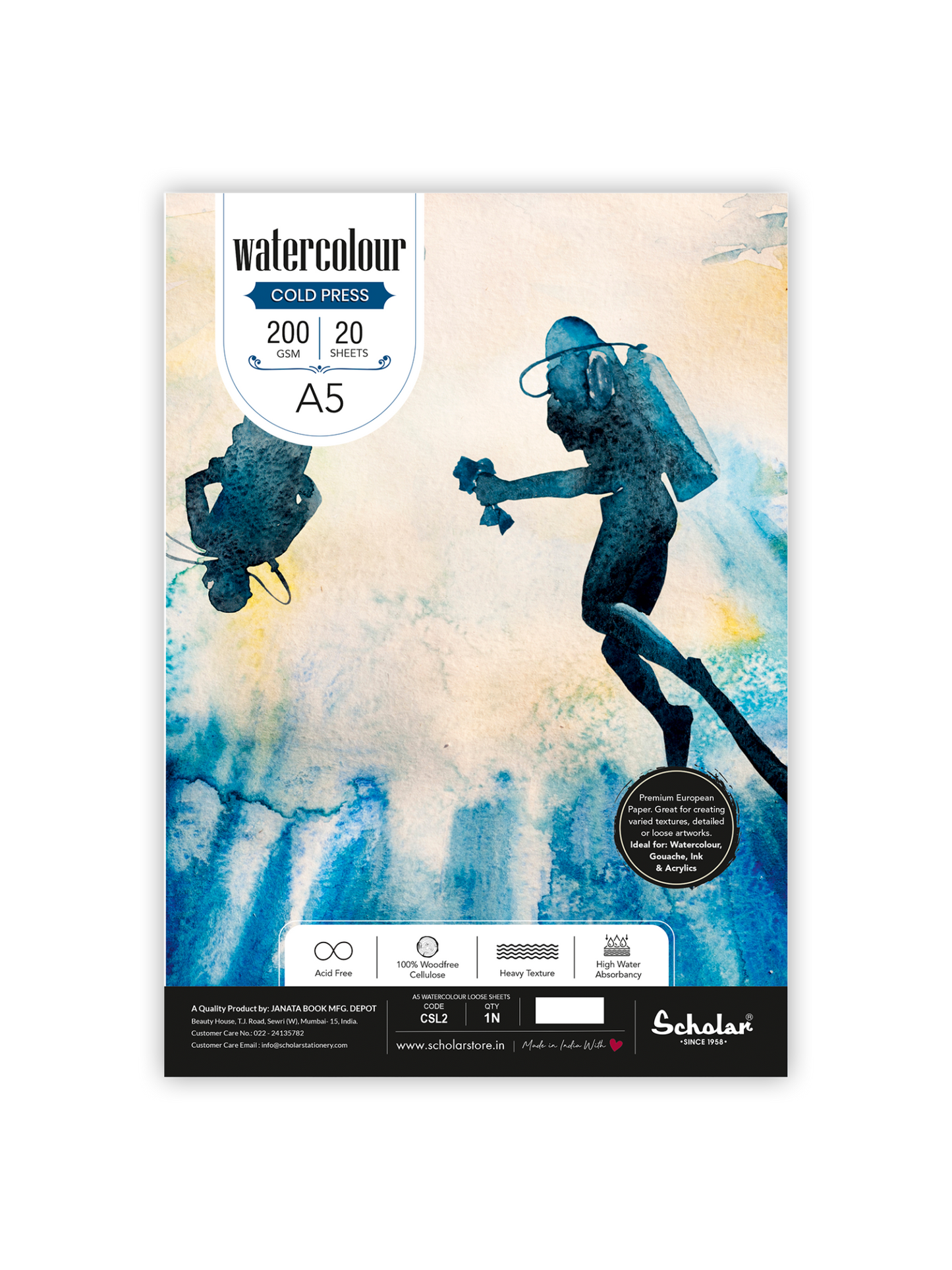 Watercolour Cold Pressed Paper Loose Sheets