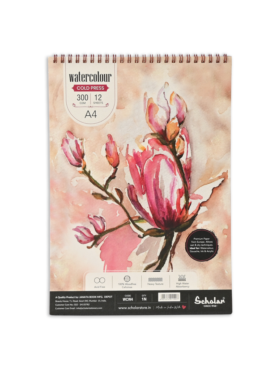 Watercolour Cold Pressed Paper Pads Wire Bound