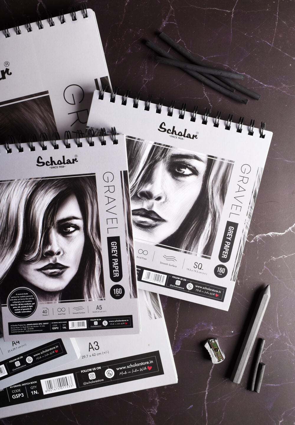 Grey Paper Gravel Sketch Pad