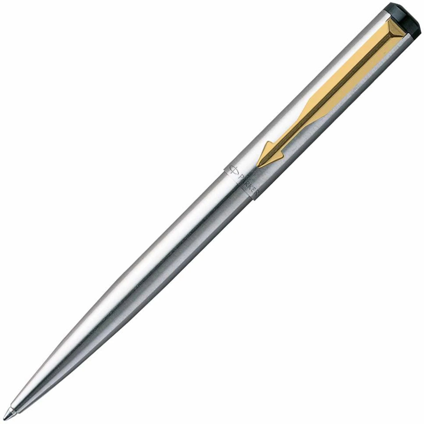 Parker Vector Stainless Steel Gold Trim Ballpoint Pen