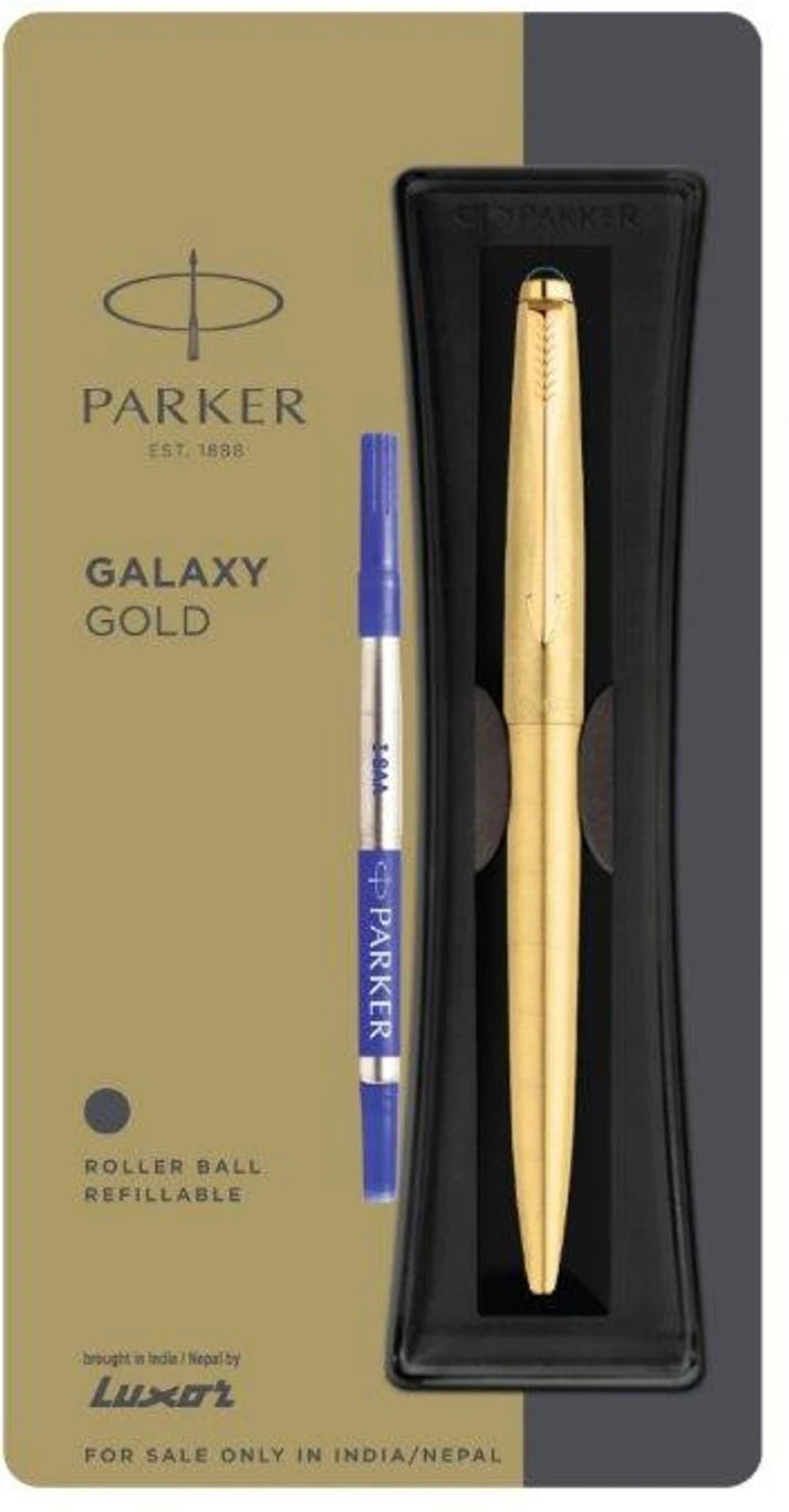 Parker GALAXY GOLD ROLLER BALL PEN WITH GOLD TRIM