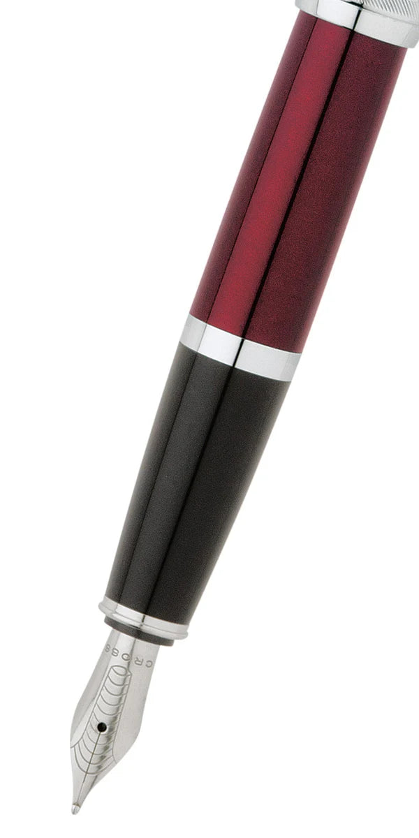 Bailey™ Red Lacquer Stainless Steel Medium Nib Fountain Pen
