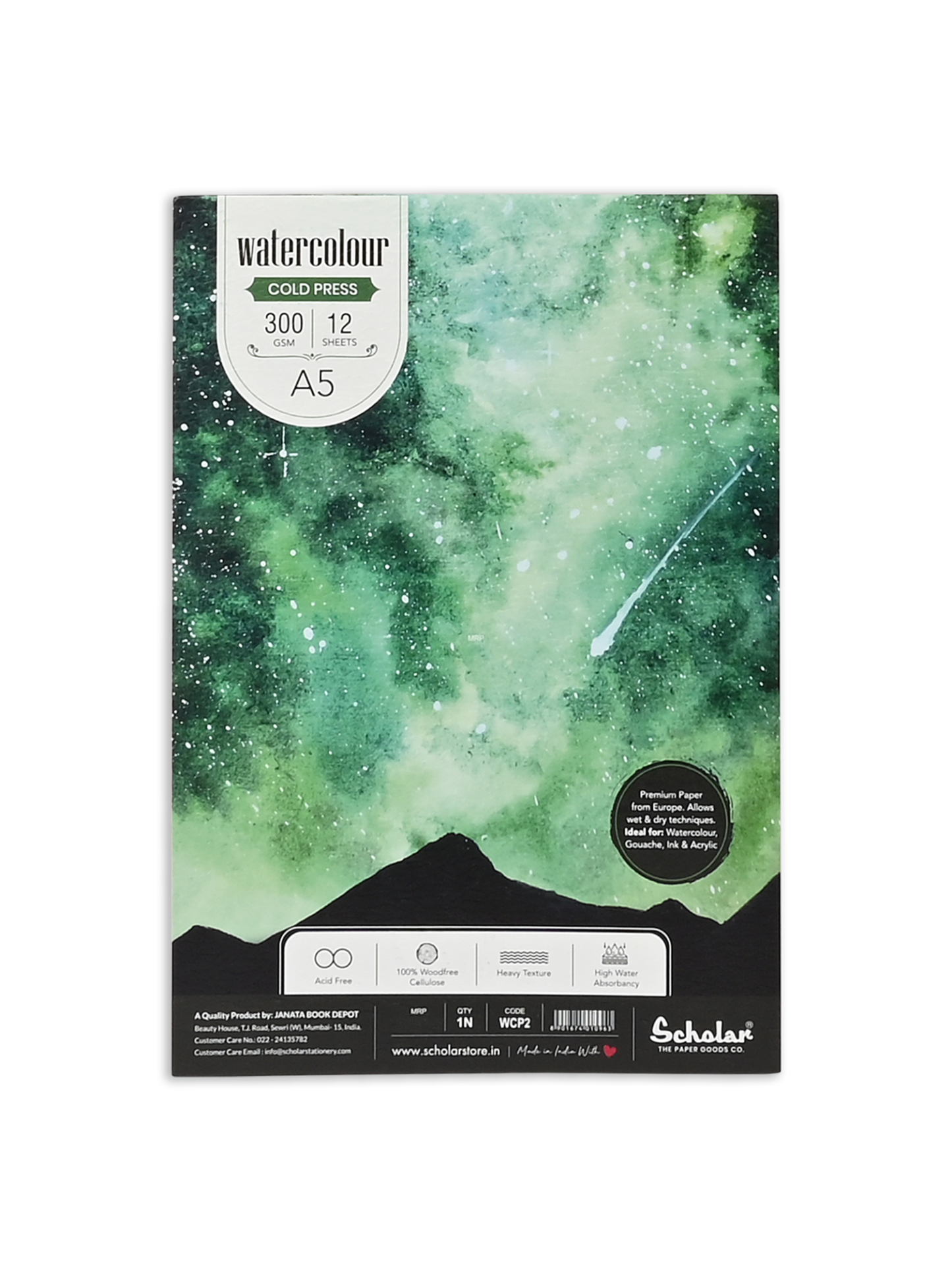 Watercolour Cold Pressed Paper Pads Glue Bound