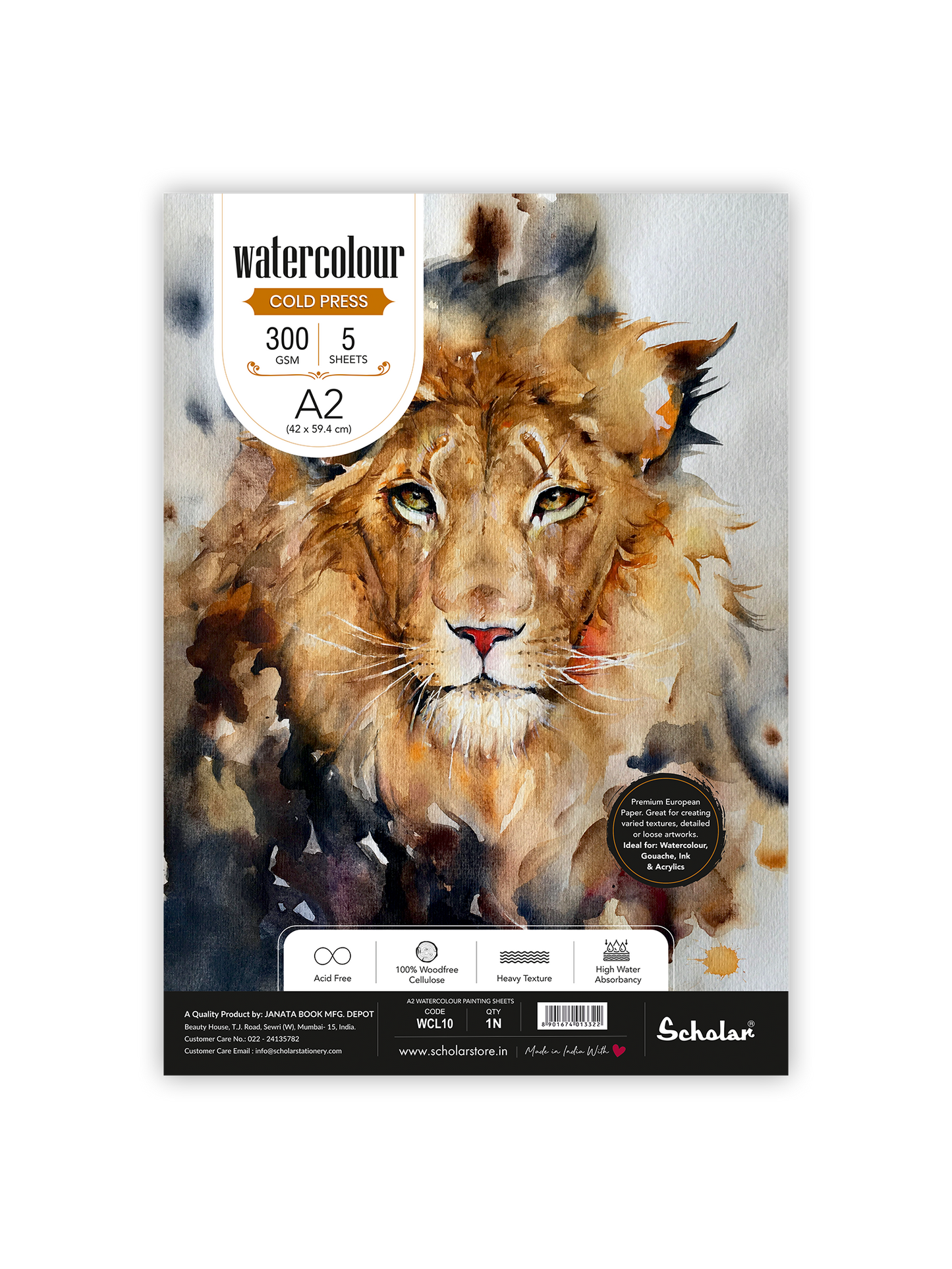 Watercolour Cold Pressed Paper Loose Sheets