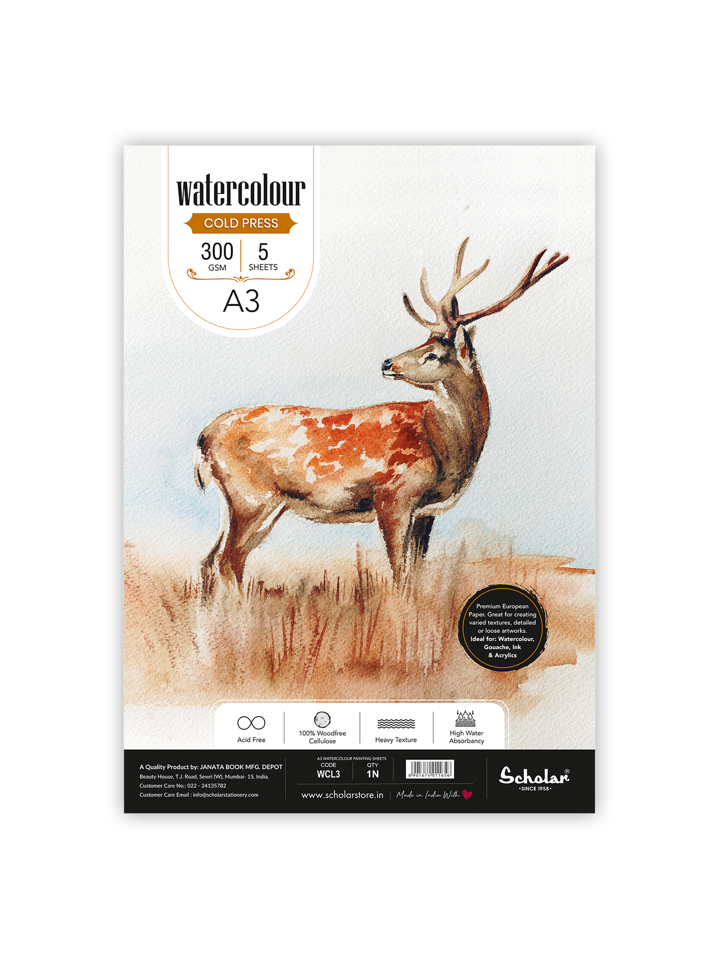 Watercolour Cold Pressed Paper Loose Sheets