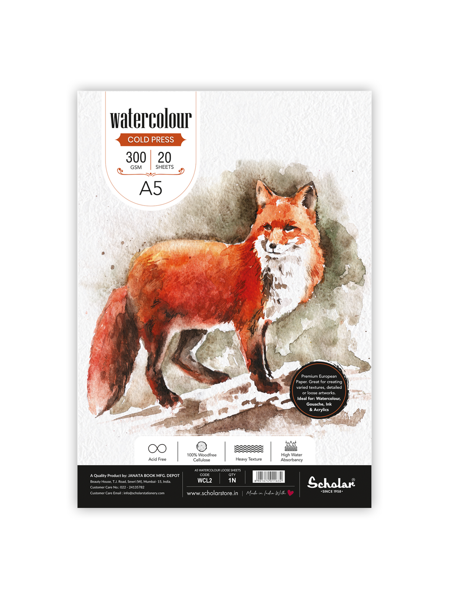 Watercolour Cold Pressed Paper Loose Sheets