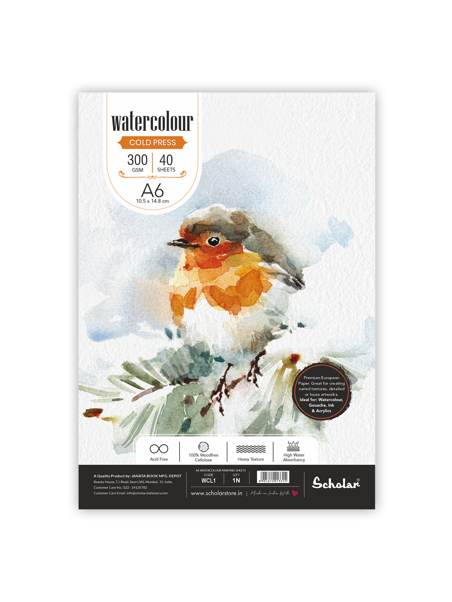 Watercolour Cold Pressed Paper Loose Sheets