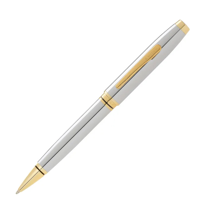 Cross AT0662-2 Coventry Ballpoint Pen Chrome with Gold Trims