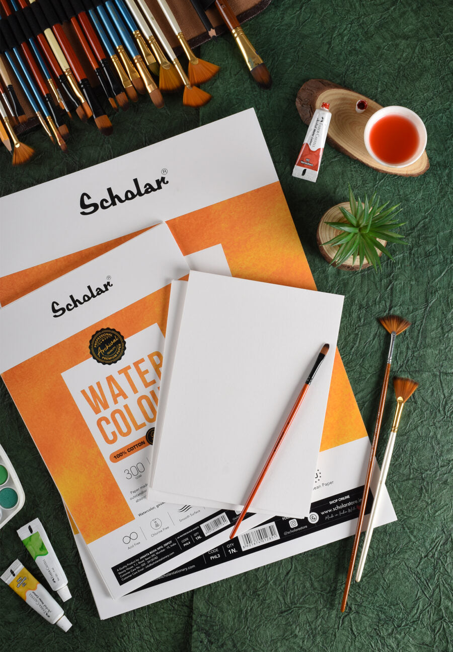 Watercolour Paper – 100% Cotton Loose Sheets (Hot Pressed)
