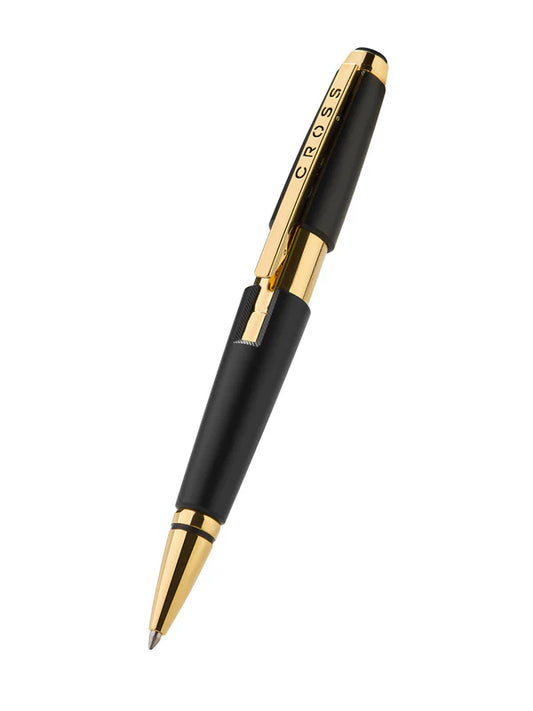 Cross Edge Matte Black Lacquer with Gold PVD Appointments Selectip Rollerball Pen
