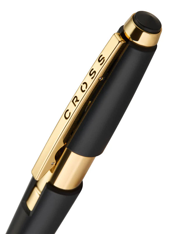 Cross Edge Matte Black Lacquer with Gold PVD Appointments Selectip Rollerball Pen
