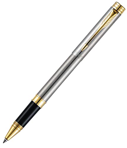 Parker Folio Stainless Steel Gold Trim Roller Pen