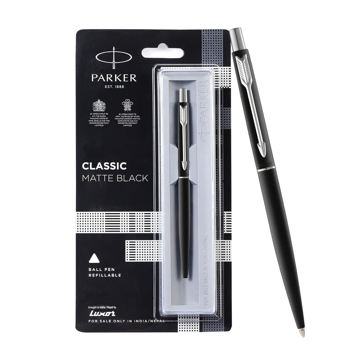 Parker Classic Matte Black Chrome Trim Ball Pen