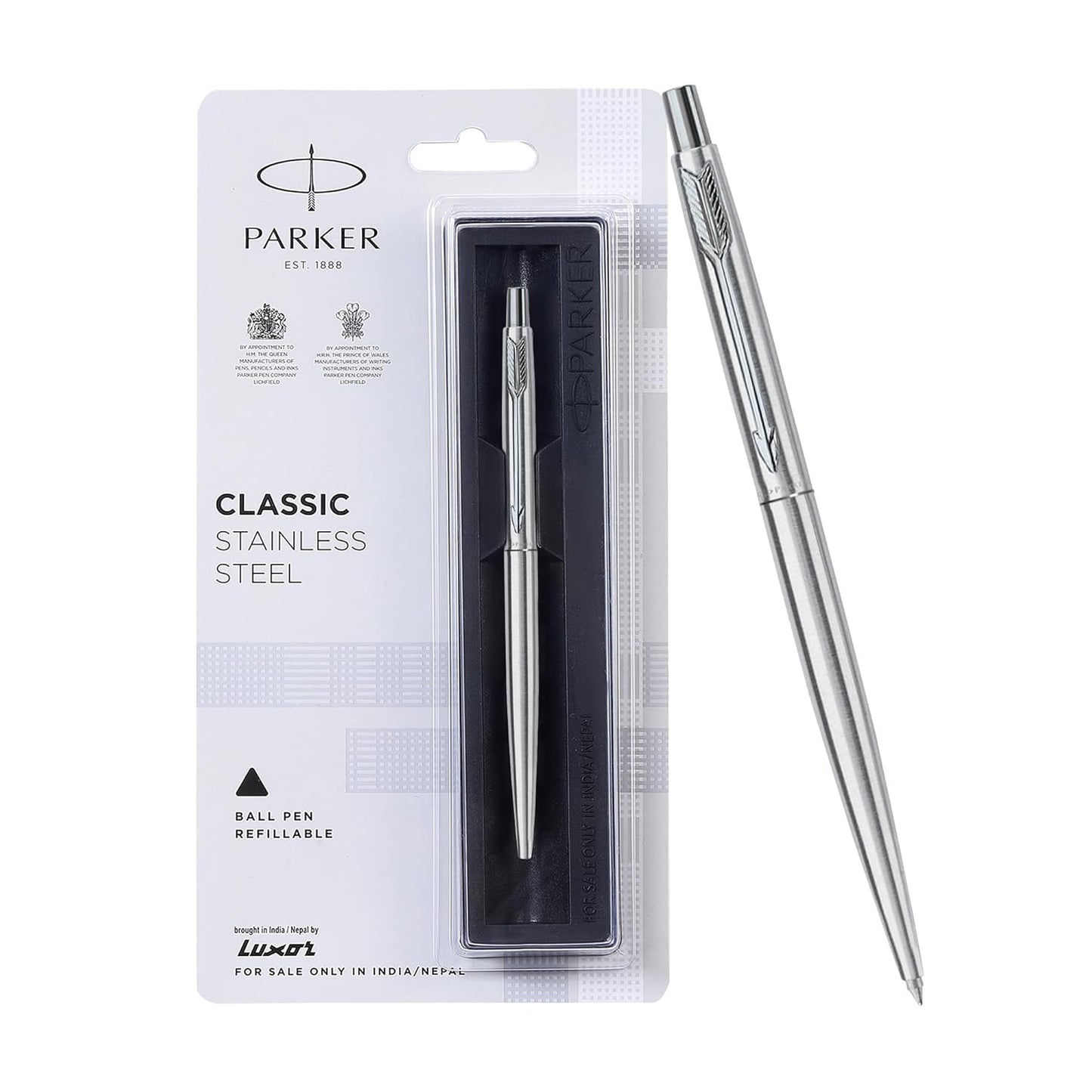 Parker Classic Stainless Steel Chrome Trim Ball Pen