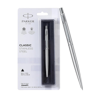 Parker Classic Stainless Steel Chrome Trim Ball Pen