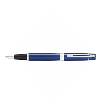 Sheaffer Fountain Pen Glossy Blue with Chrome-Plated Trim
