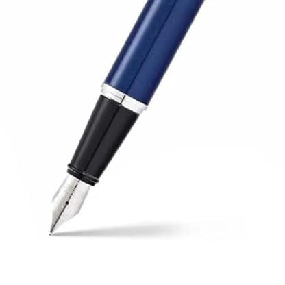 Sheaffer Fountain Pen Glossy Blue with Chrome-Plated Trim