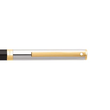 Sheaffer Sagaris Ballpoint Pen 9475 Gloss Black Barrel and Chrome Cap With Gold Tone Trim |