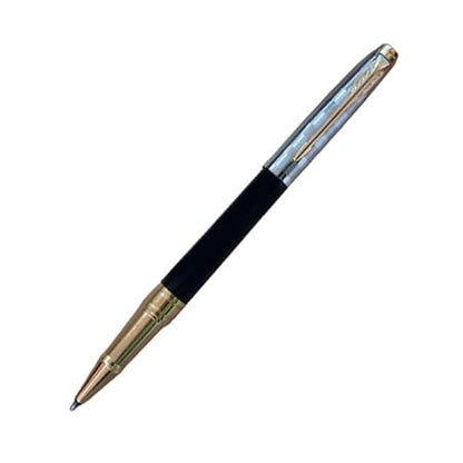Parker Aster Black & Chrome Deluxe Gold Trim Rollerball Pen