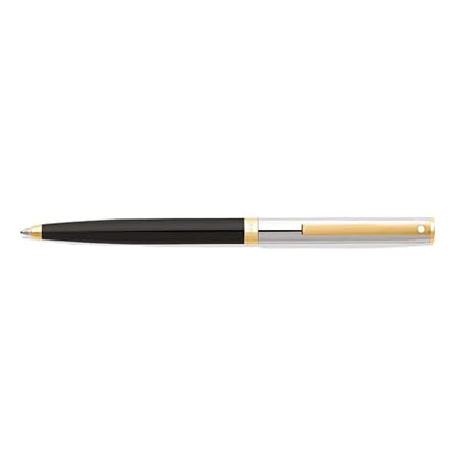Sheaffer Sagaris Ballpoint Pen 9475 Gloss Black Barrel and Chrome Cap With Gold Tone Trim |