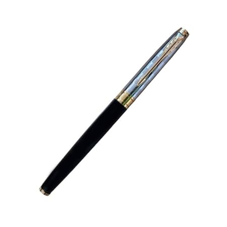 Parker Aster Black & Chrome Deluxe Gold Trim Rollerball Pen
