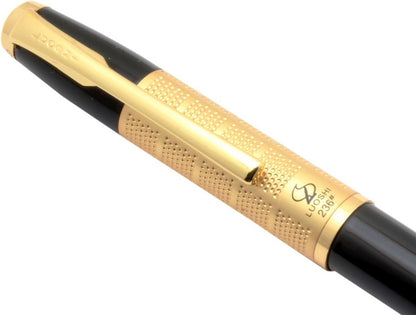 Loushi 236 Roller Ball Pen – Shine Black with Golden Trim