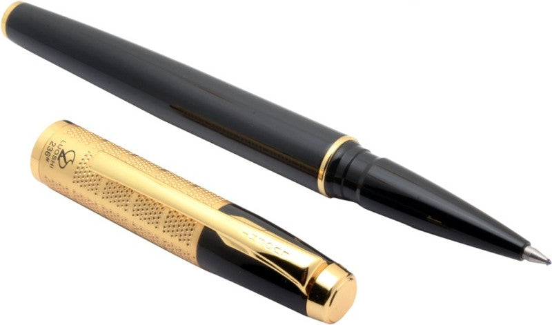 Loushi 236 Roller Ball Pen – Shine Black with Golden Trim