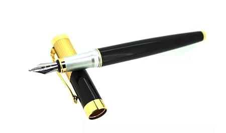 Jinhao Gold Plating Metal Series No. 9009 Hook Blue Diamond Fountain Pen.