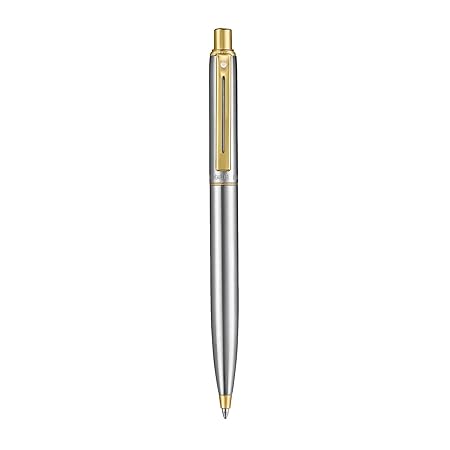 Sheaffer Sentinel Metal 333 Ballpoint Pen – Brushed Chrome with Gold-Plated Trim