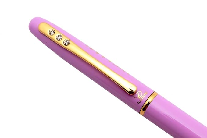 Ledos Luoshi 262 All Rounder Fountain Pen 360 Degree Angle Writing Golden Trims - Pink