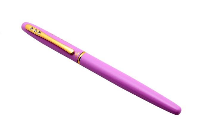 Ledos Luoshi 262 All Rounder Fountain Pen 360 Degree Angle Writing Golden Trims - Pink